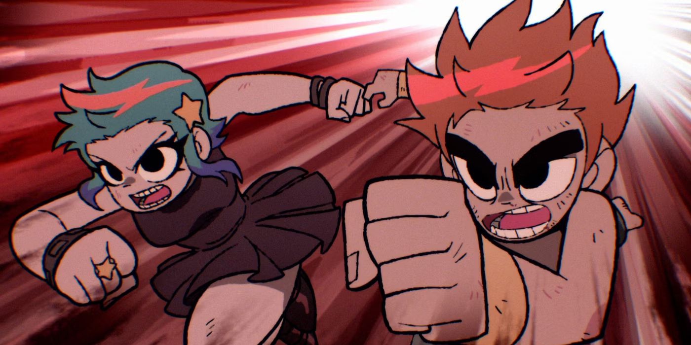 Ramona and Scott charge forward together in Scott Pilgrim Takes Off.