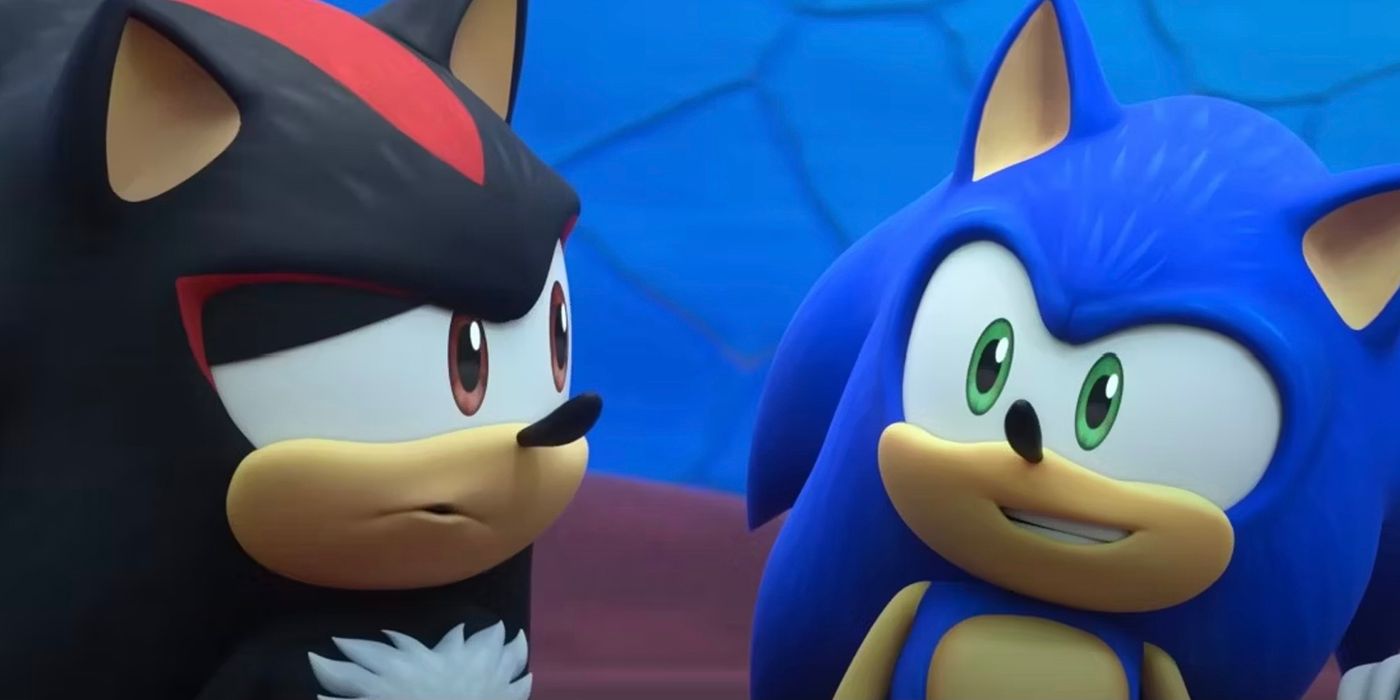 Still of Shadow and Sonic from Chapter 3 of Sonic Prime.