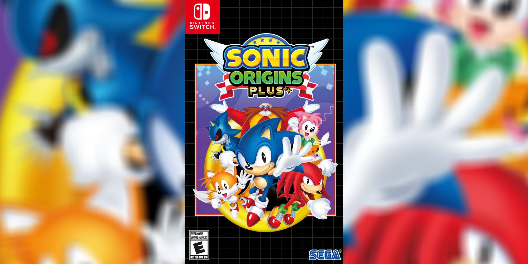 Sonic, Tails, Amy, Knuckles, Metal Sonic, and Dr. Eggman on the cover of Sonic Origins Plus