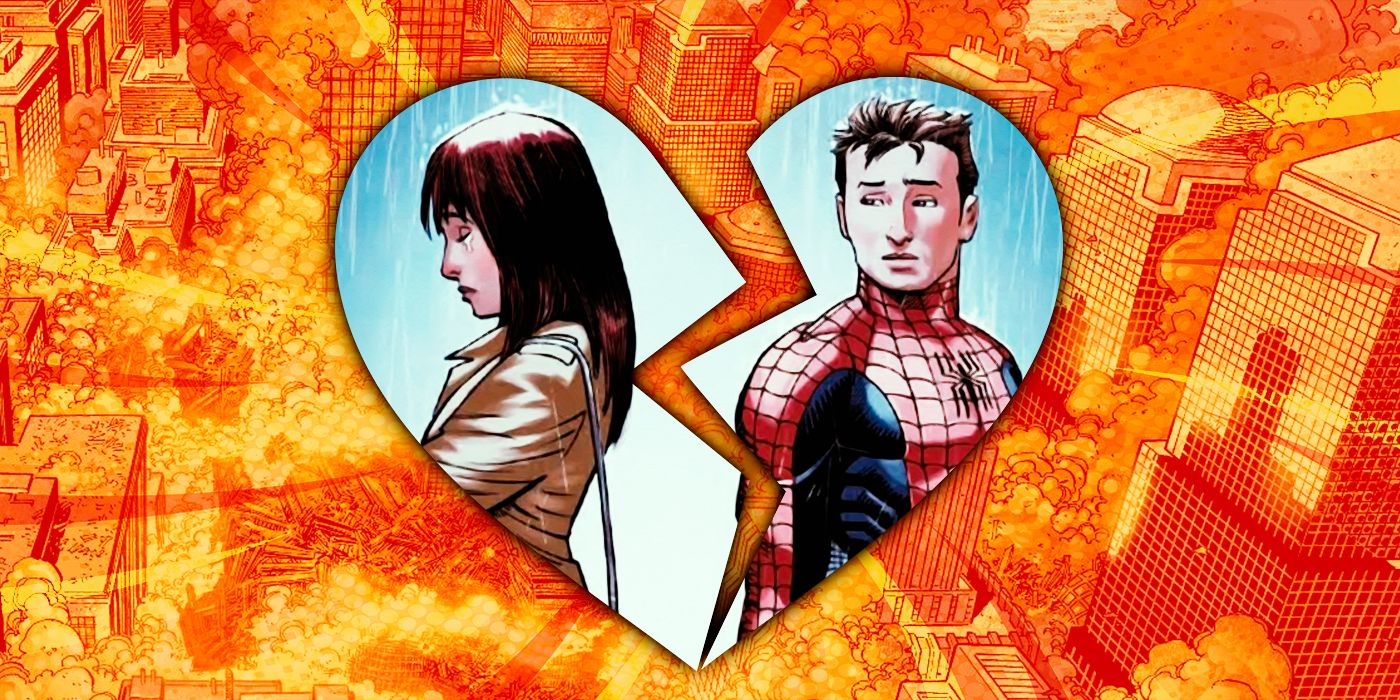 Spider-Man and Mary Jane on a broken heart