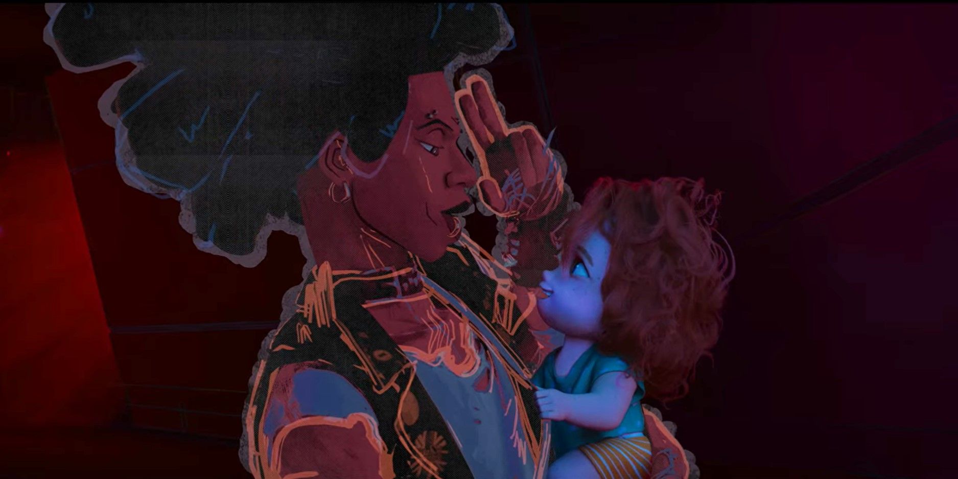 Hobie Brown/Spider-Punk salutes Mayday Parker in Spider-Man: Across the Spider-Verse