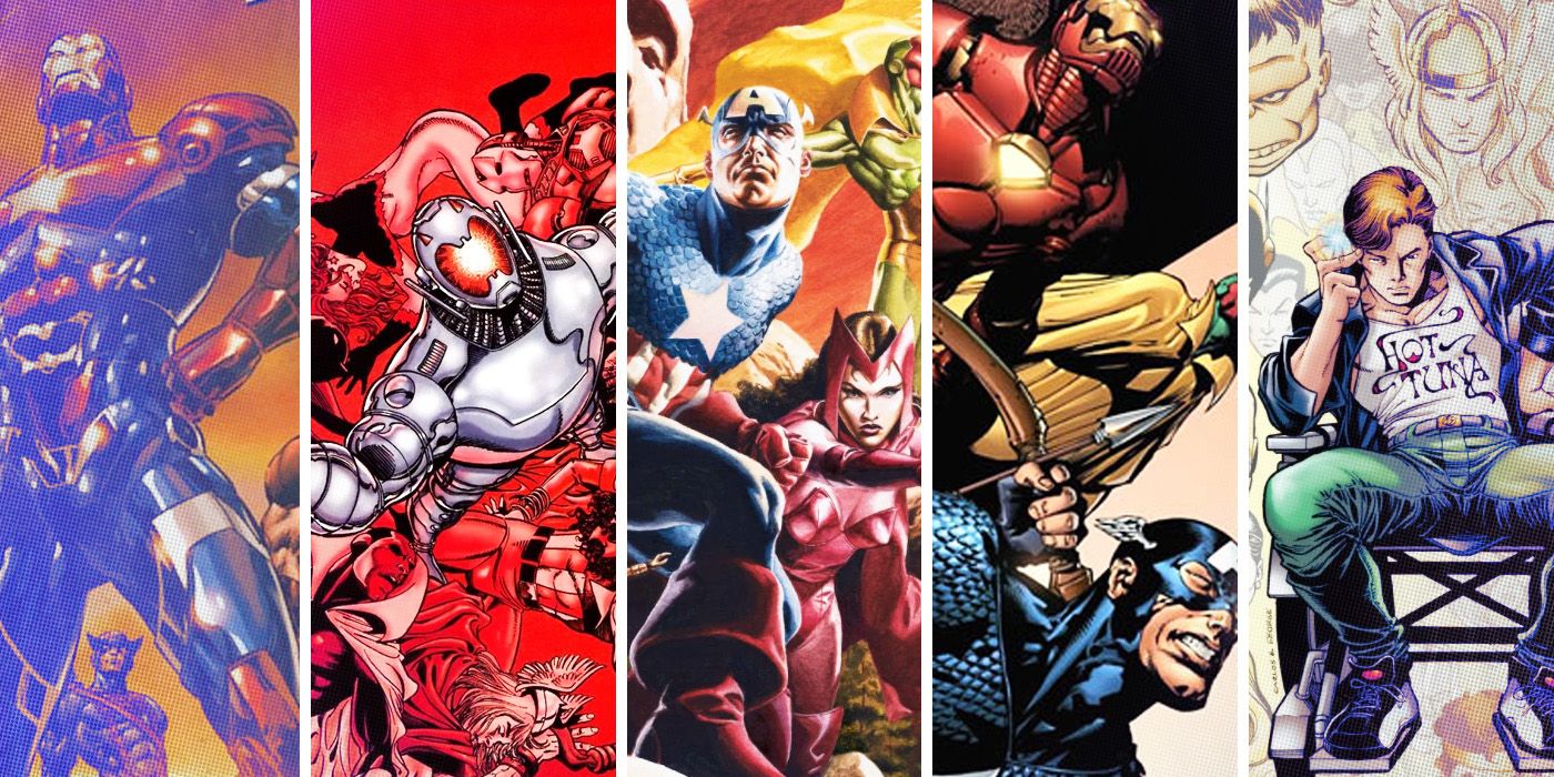 Split Images of Avengers Comic books