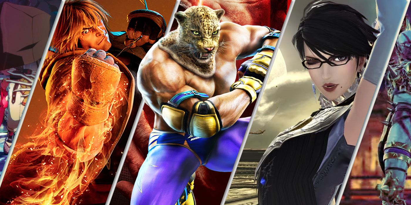 Split Images of King, Ken, Bayonetta, Faust, and Voldo