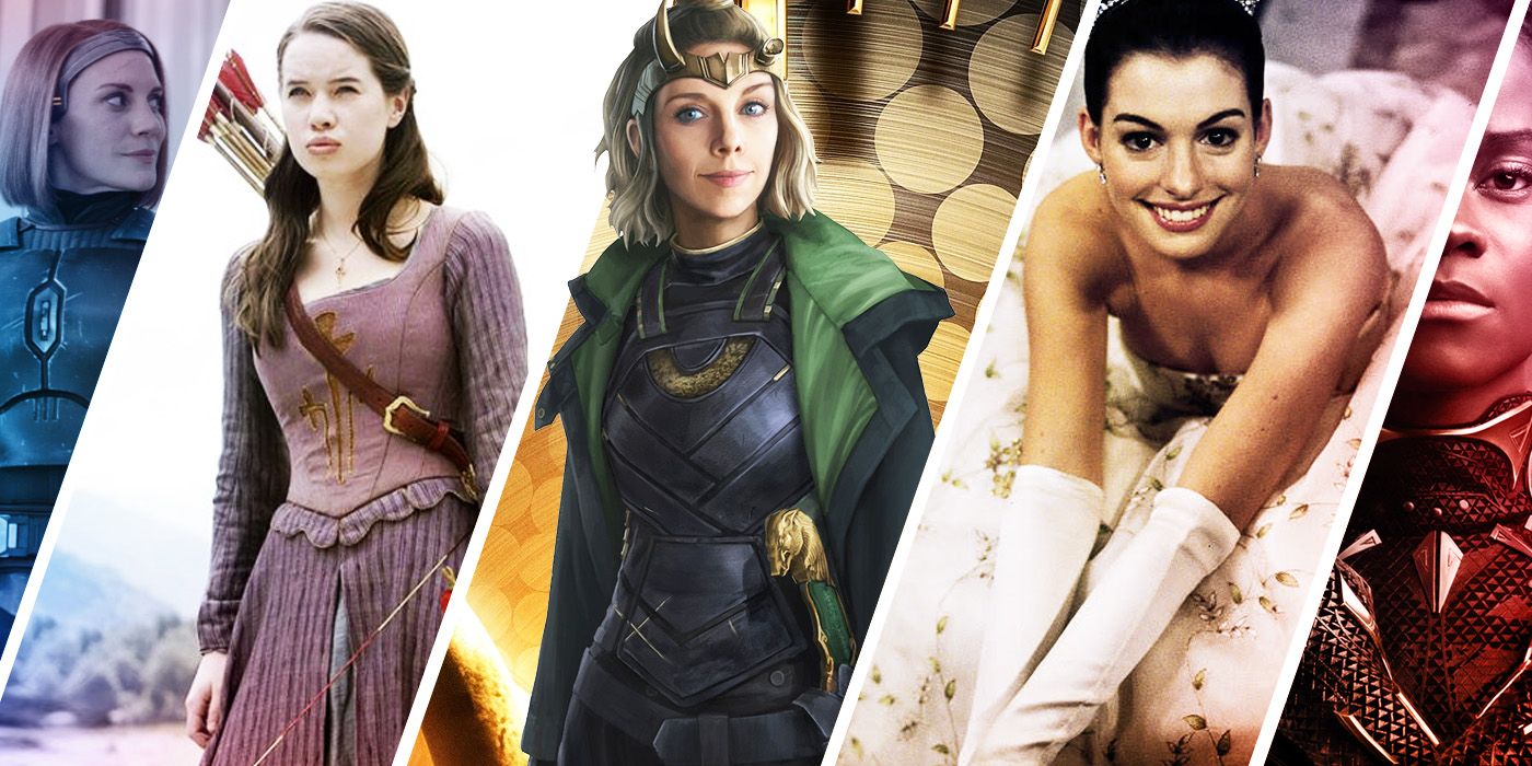Split Images of Mandalorian, Narnia, Loki, Princess Diaries, and Black Panther