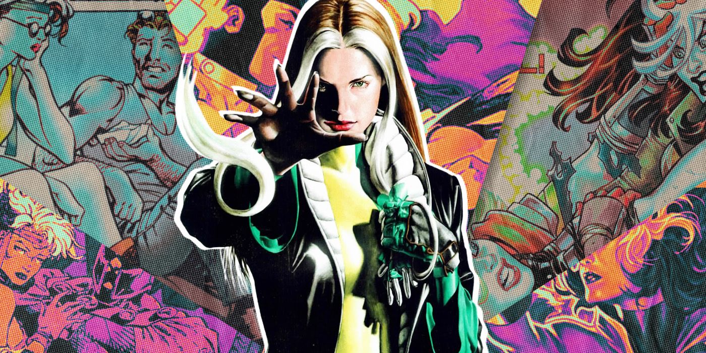 A collage of the X-men character Rogue from various Marvel Comics