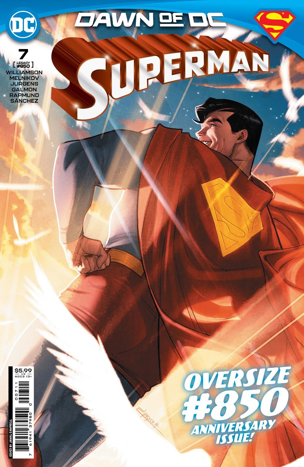 Superman smiles while looking back over his shoulder in Superman (Vol. 6) #7