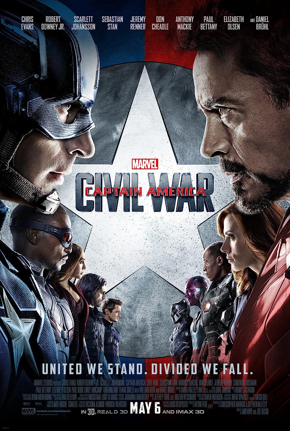 The Avengers face off against each other on the poster for Captain America Civil War