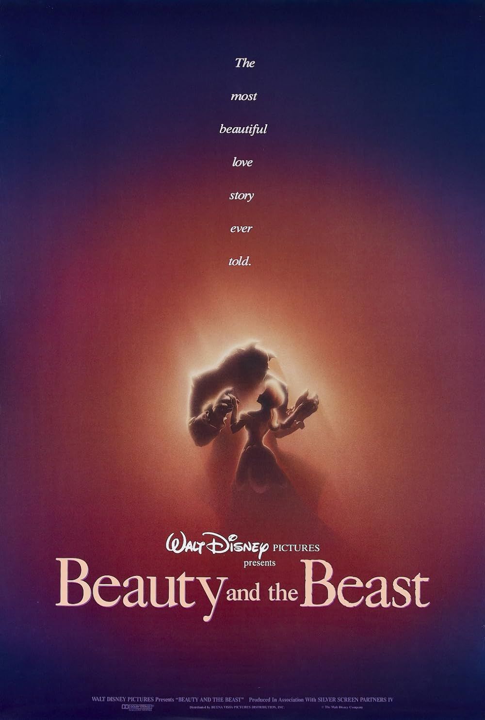 The Beast and Belle on the Beauty and the Beast 1991 poster