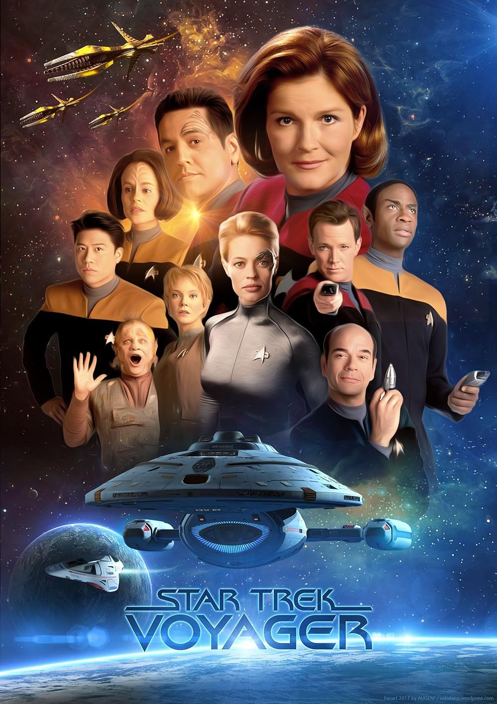 The Cast in a Star Trek Voyager Promo