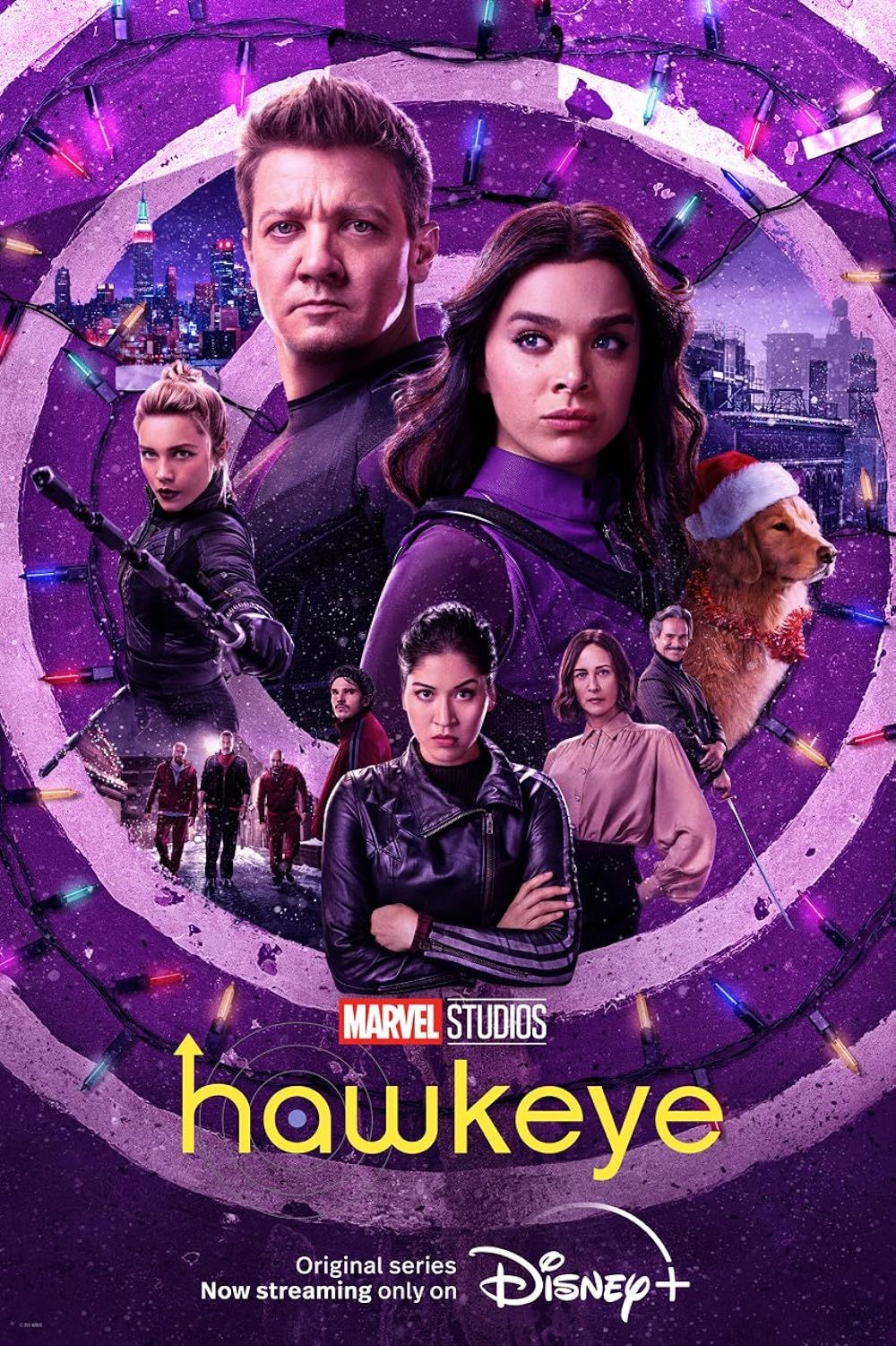The cast of Hawkeye in the series promo art