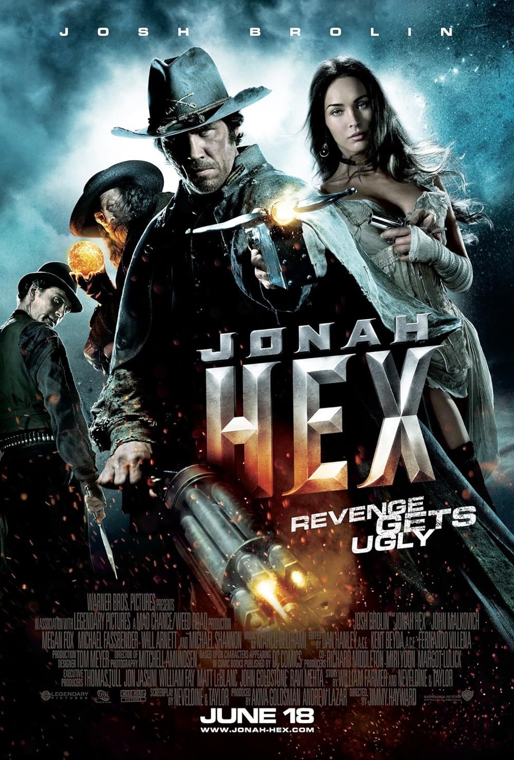 The Cast on the Jonah Hex Poster