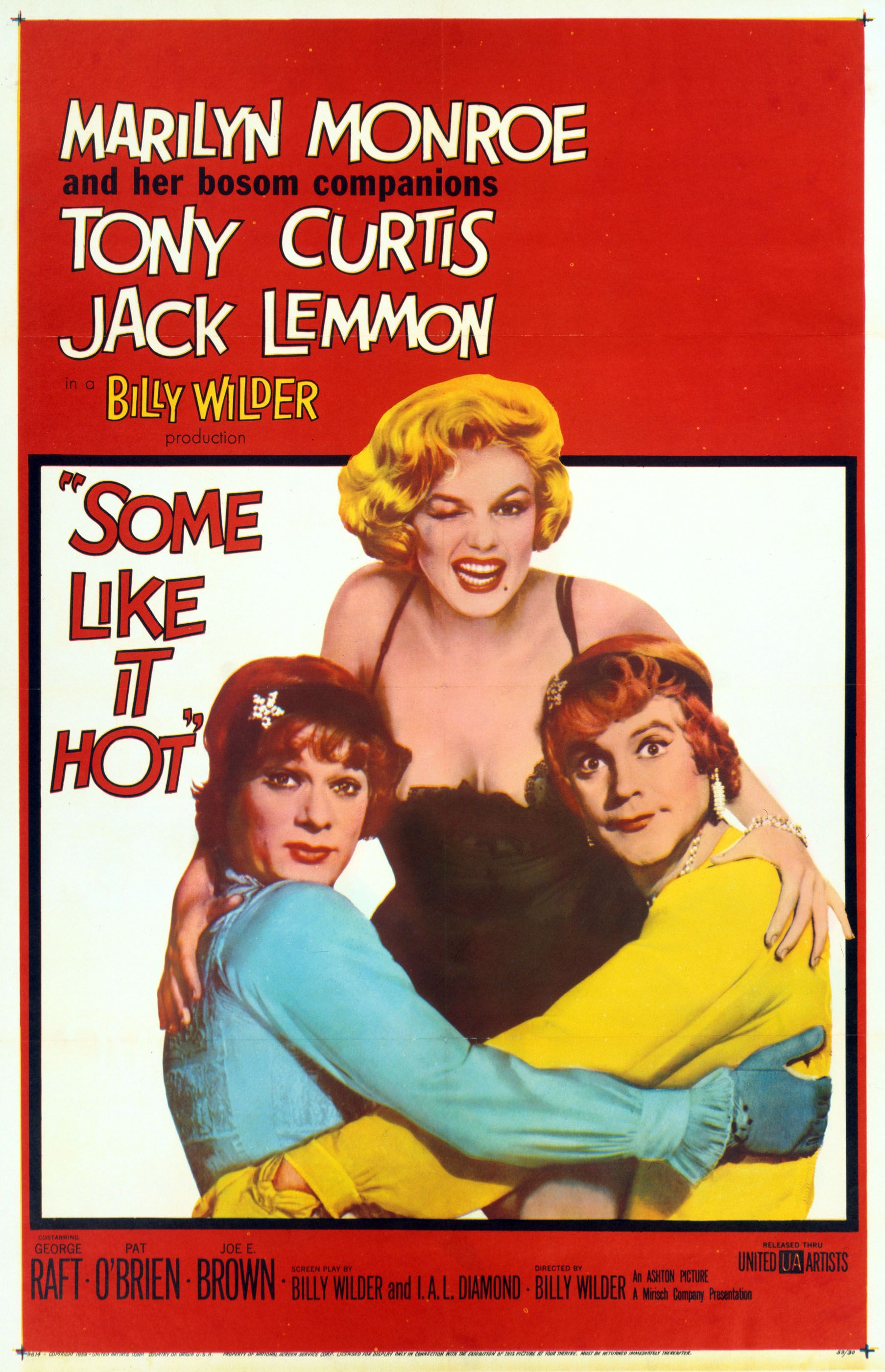 The cover of Some Like It Hot with Marilyn Monroe, Jack Lemmon and Tony Curtis