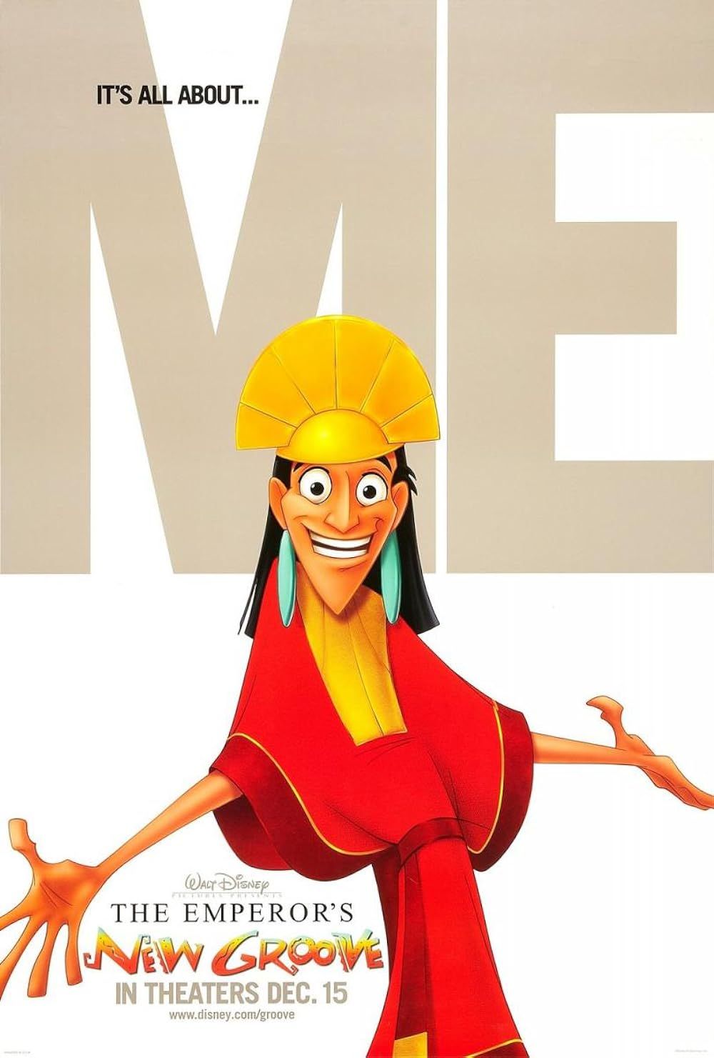 Kuzko posing with a big smile in The Emperor's New Groove movie poster
