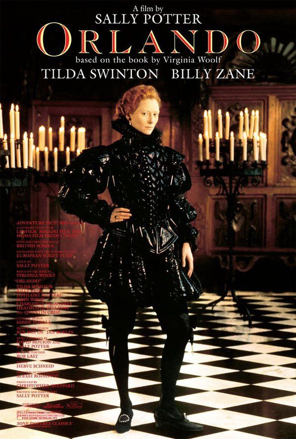 Tilda Swinton on the film poster for Orlando 1992