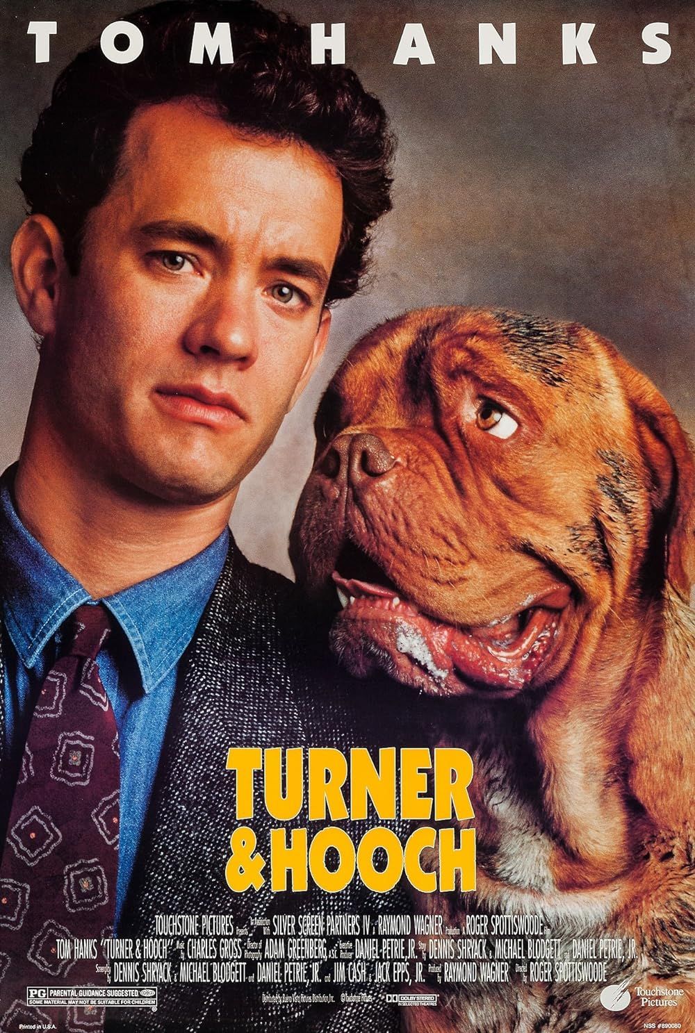 Tom Hanks and Beasley the Dog on Turner and Hooch Poster