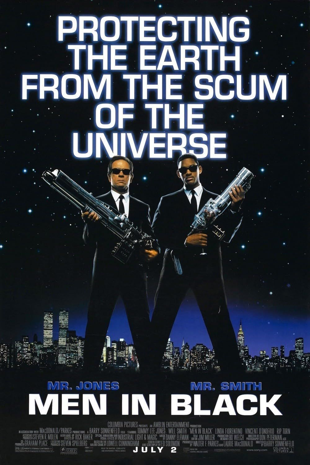 Tommy Lee Jones and Will Smith on the Men in Black Poster