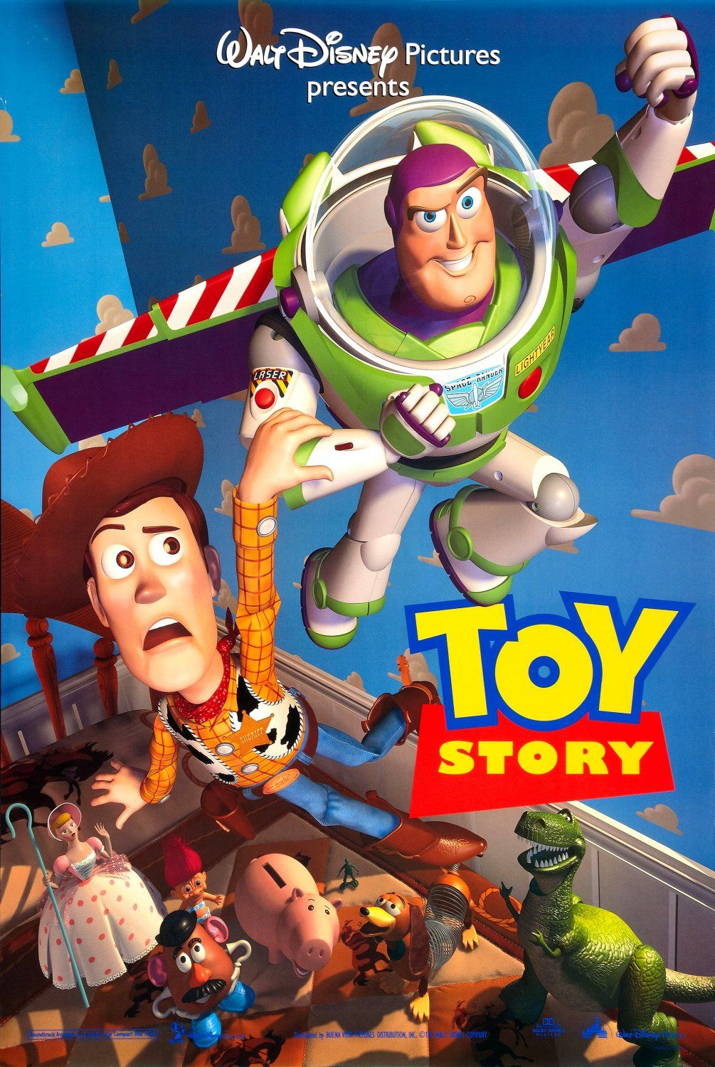 Woody, Buzz and the gang in Toy Story movie poster