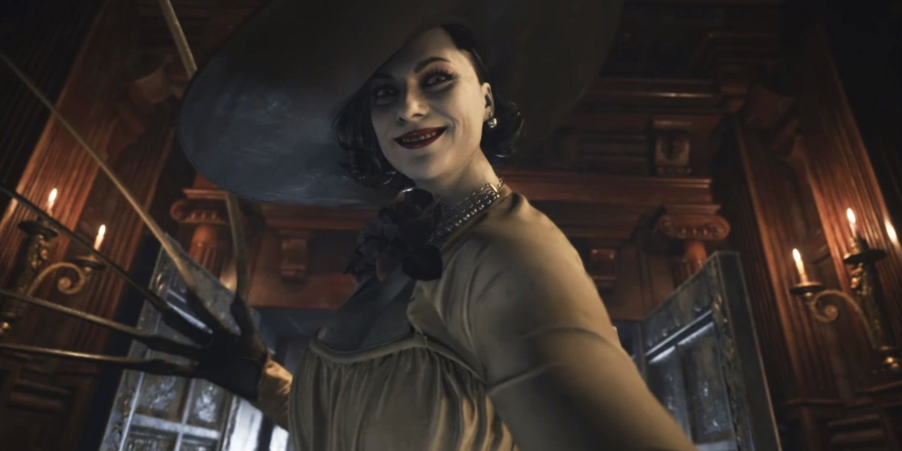 Lady Alcina Dimitrescu and her claws in Resident Evil: Village game
