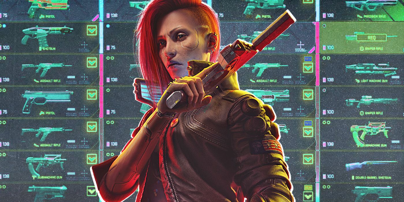 V wielding a Handgun and Cyberpunk 2077 weapons