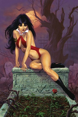 Vampirella sitting on a tomb - Comics series