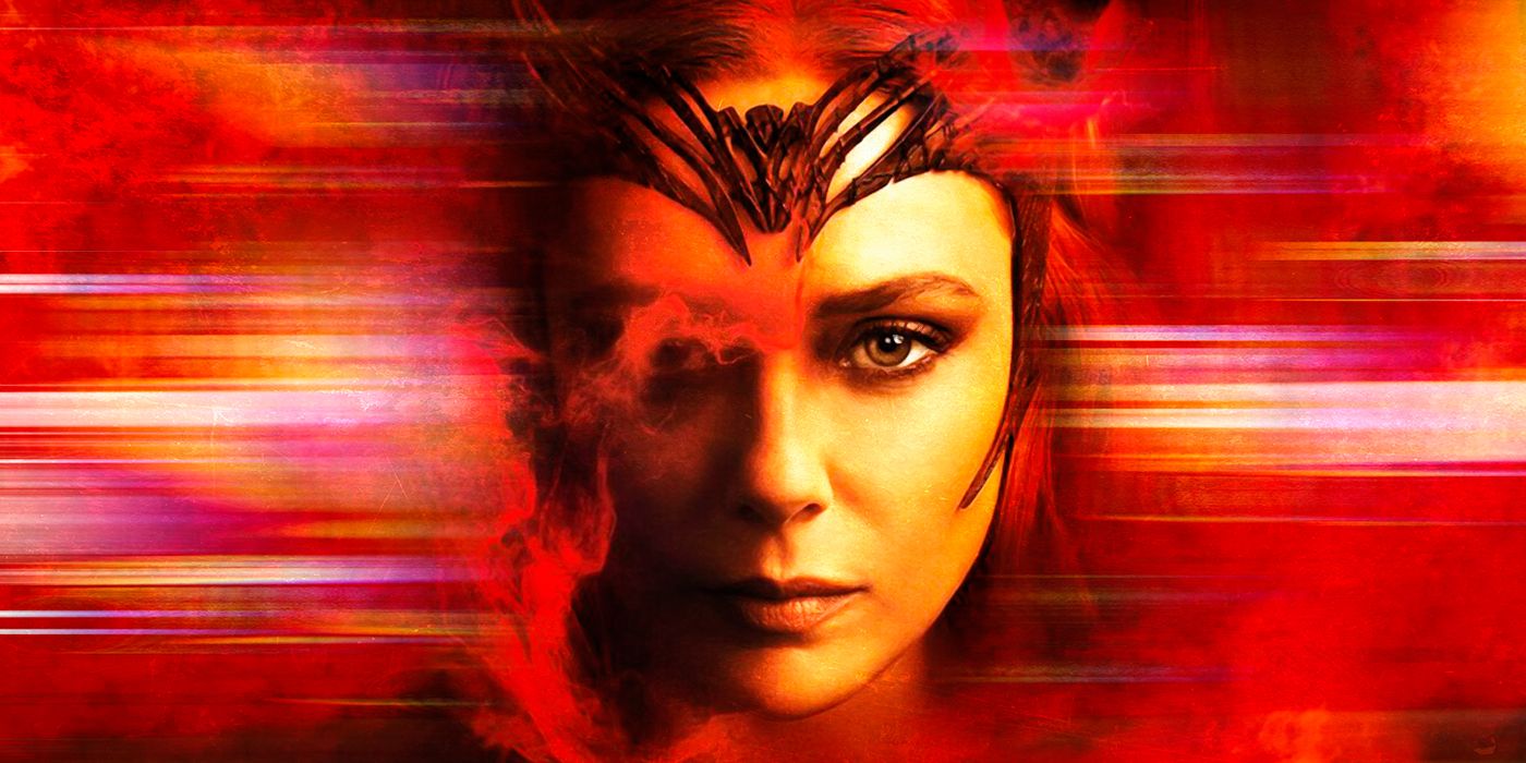 A stylized image of Scarlet Witch in the MCU.