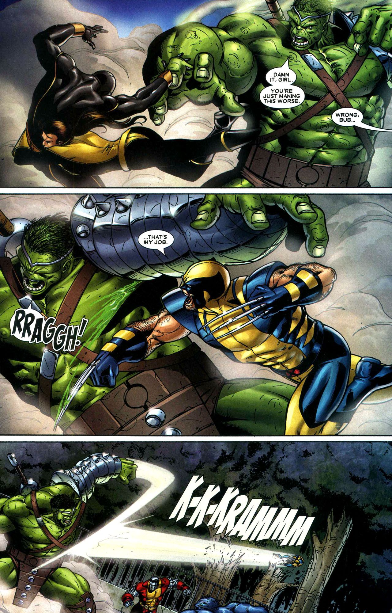 Wolverine corta a pele do Hulk