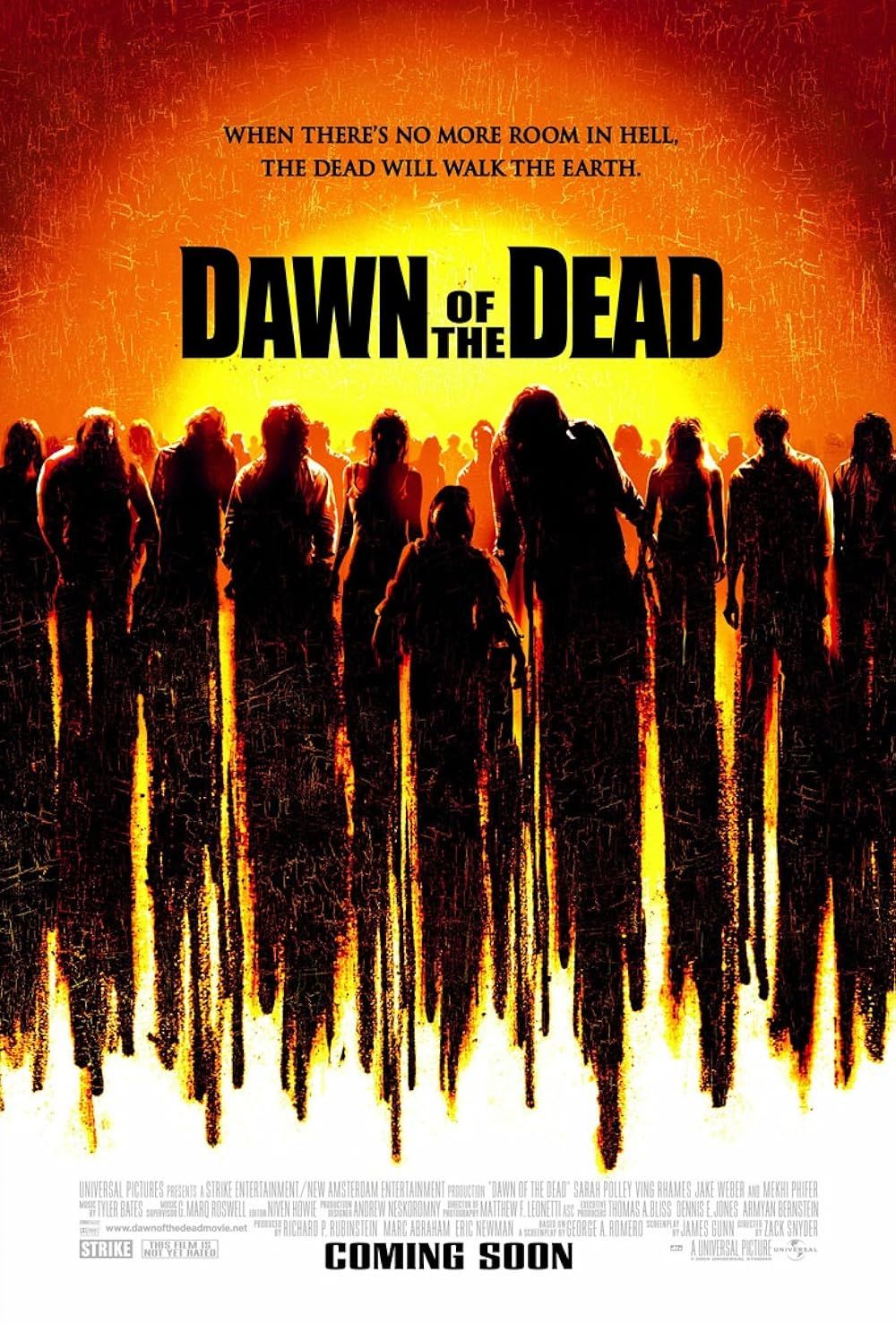 Zombies on the cover of Dawn of the Dead 2004