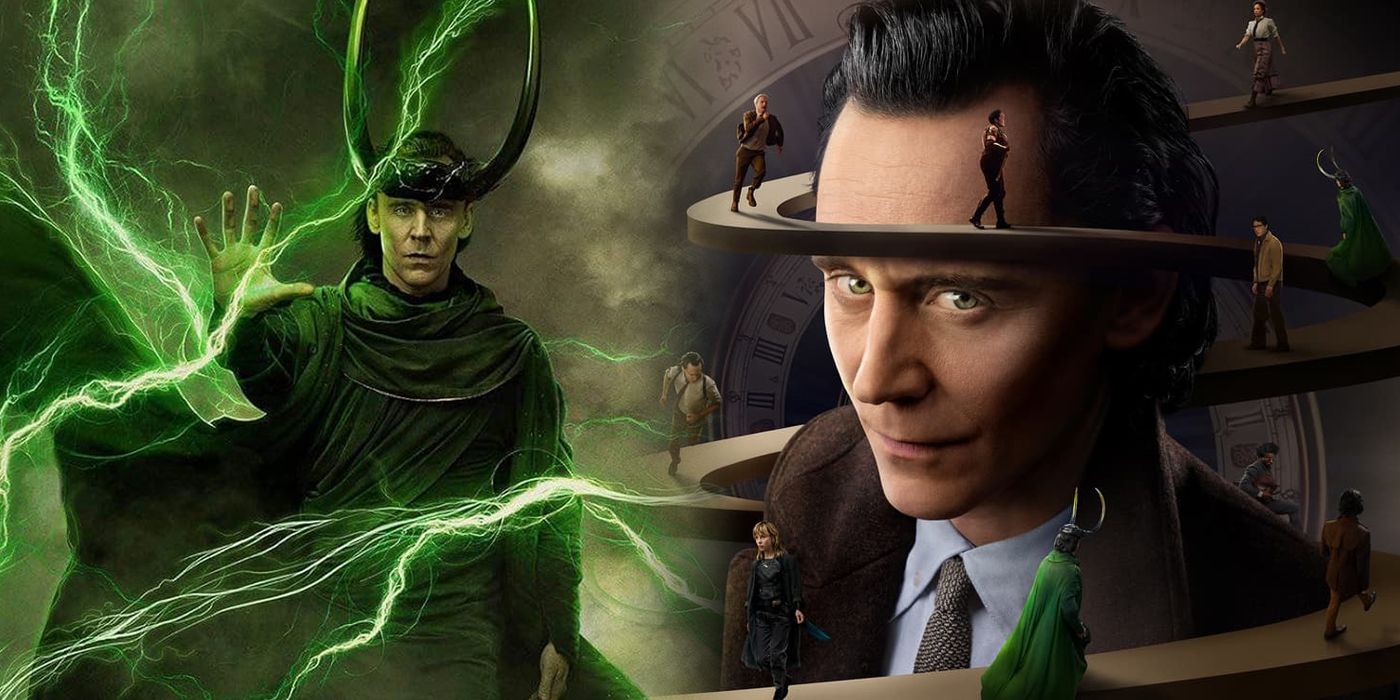 Split image of Tom Hiddleston as the titular character in posters for Loki Season 2.