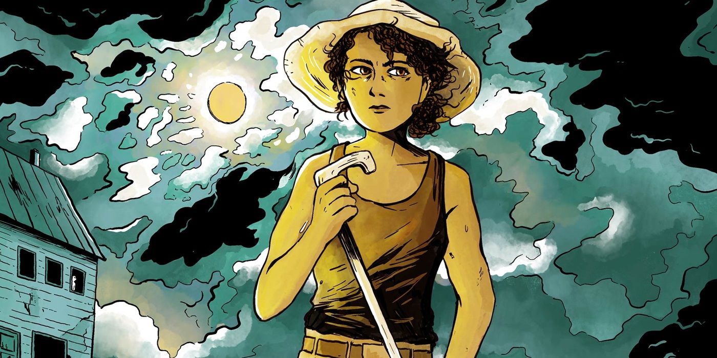 Clementine walking with her cane in The Walking Dead: Clementine