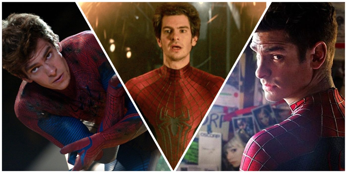 Andrew Garfield as Spider-Man in The Amazing Spider-Man and Spider-Man: No Way Home.