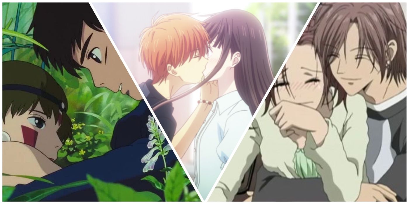 Romantic pairs in Princess Mononoke, Fruits Basket, and NANA anime.