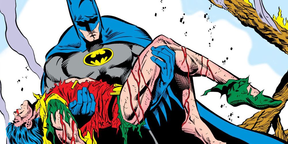 Batman carrega Jason Todd morto em Uma Morte na Família