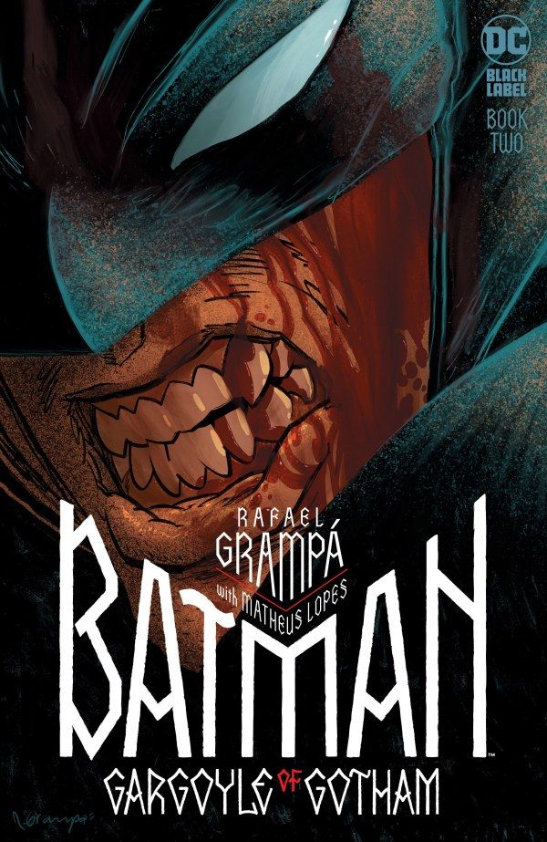 Batman's injured face on the cover of Batman: Gargoyle of Gotham #2
