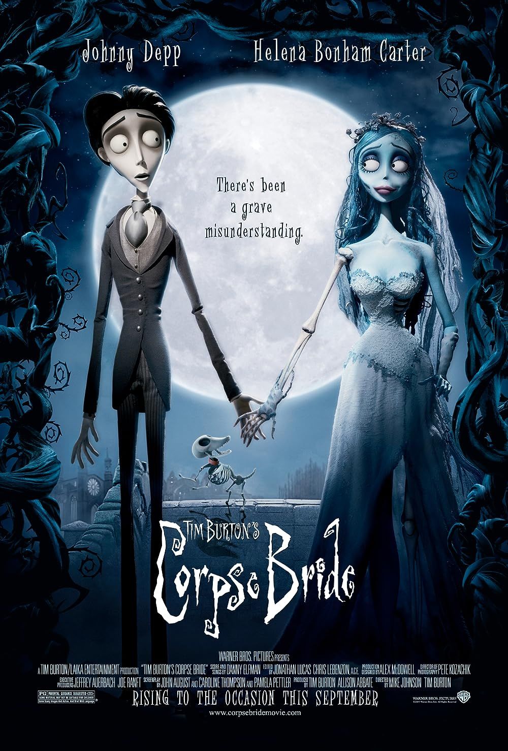 Victor and Emily hold hands on Corpse Bride official poster