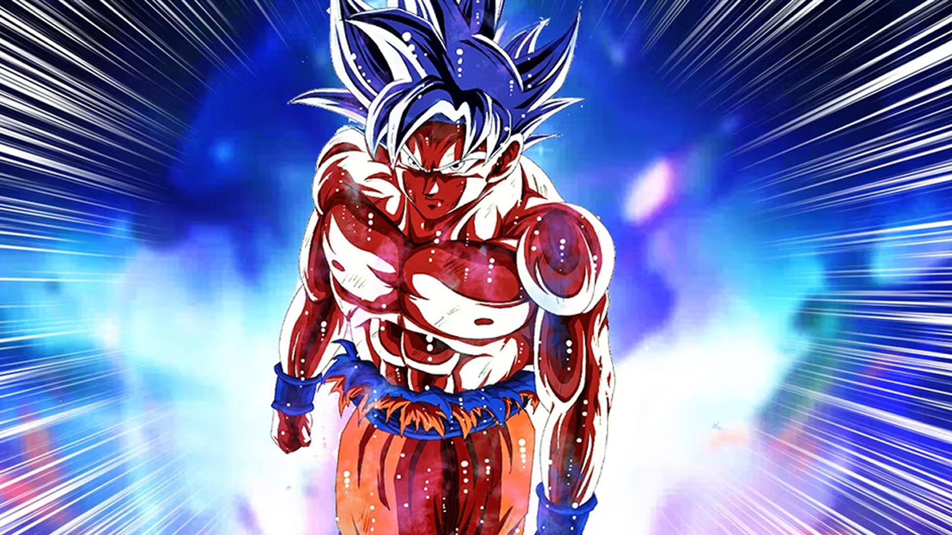 Custom Image of Ultra Instinct Goku staring angrily at the camera