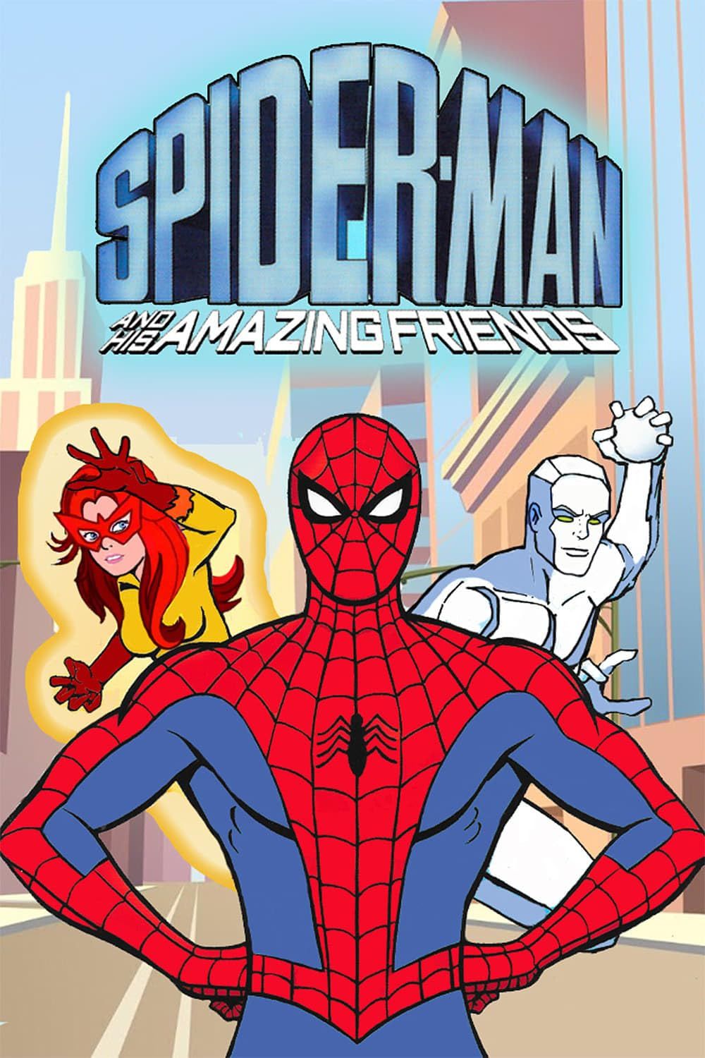 Firestar, Homem-Aranha e Homem de Gelo na promoção Homem-Aranha e Seus Amigos Incríveis