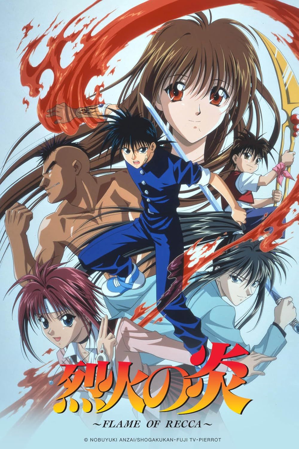 The cast of Flame Of Recca posing on the Official Poster