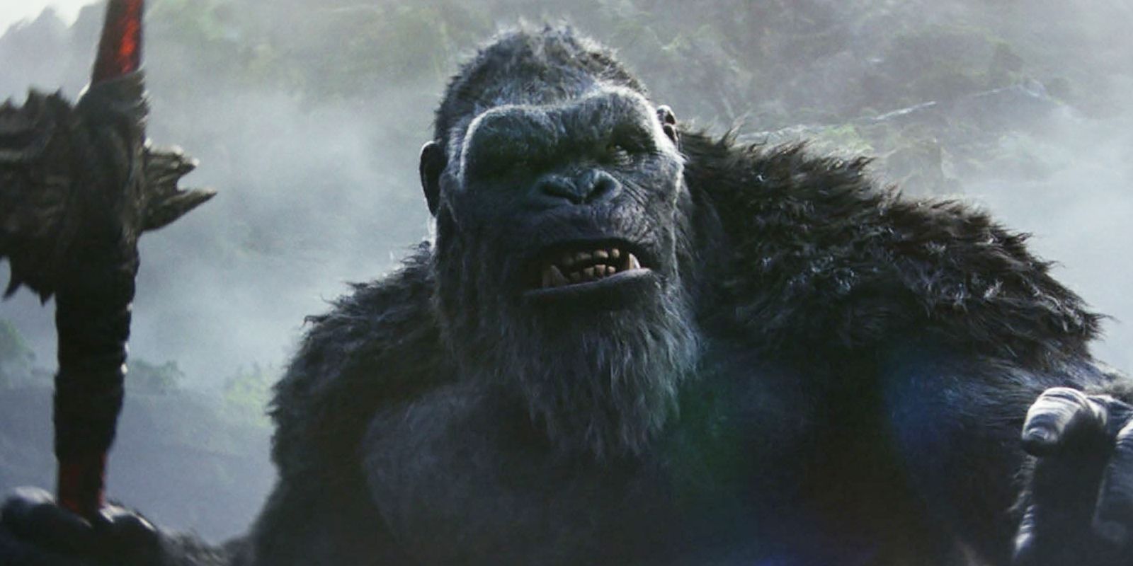 Godzilla x Kong: O Novo Império tem Kong segurando um machado