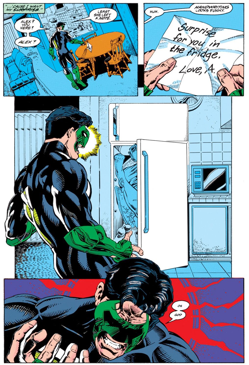 Green Lantern discovers his dead girlfriend