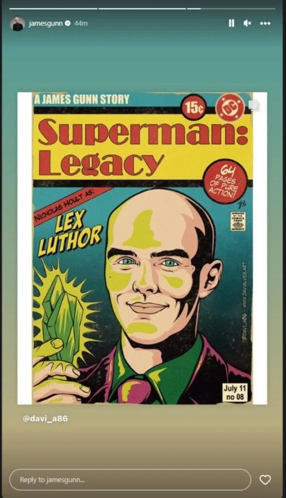 James Gunn compartilha arte de Nicholas Hoult como Lex Luthor