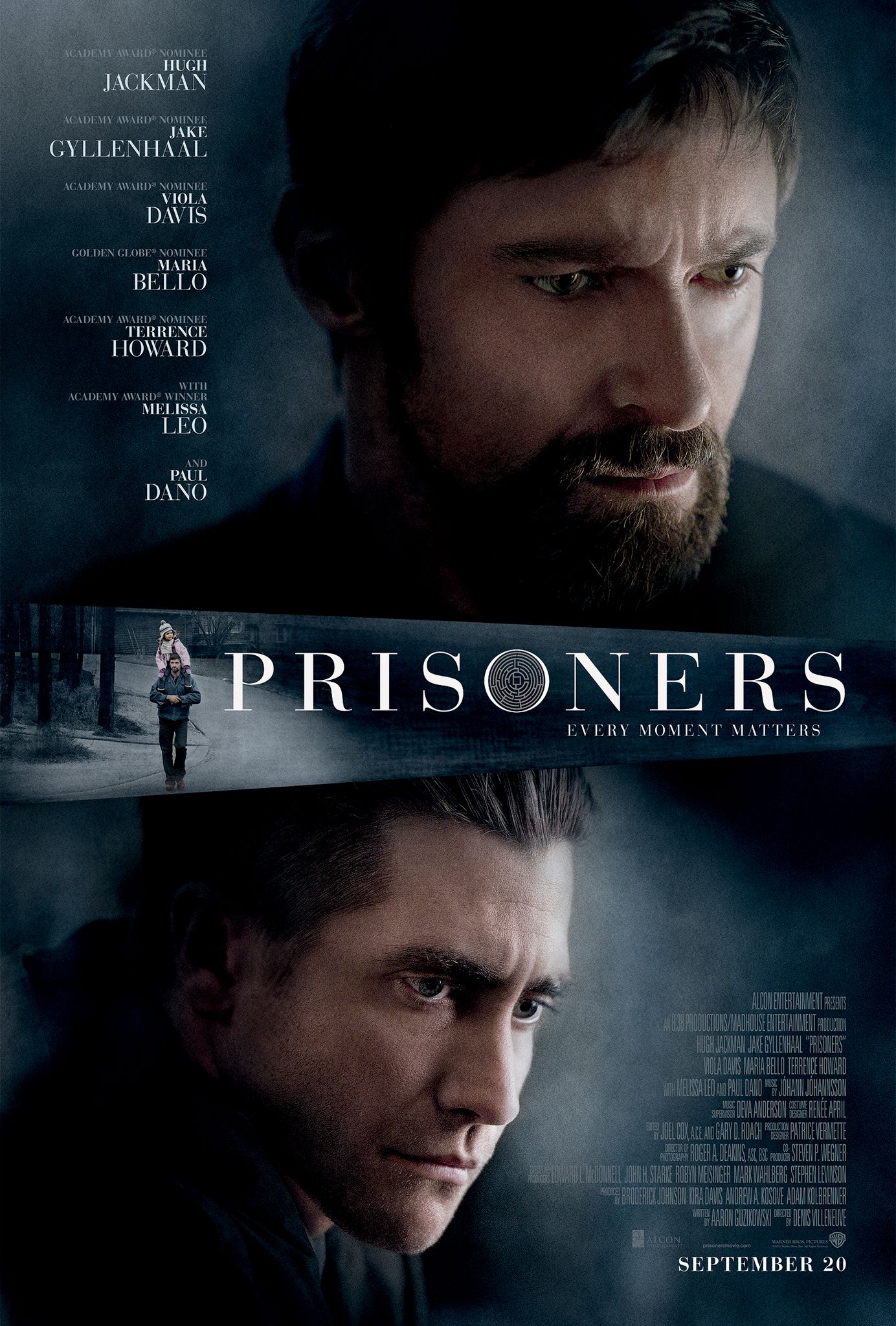 Jake Gyllenhaal e Hugh Jackman em Prisioneiros (2013)