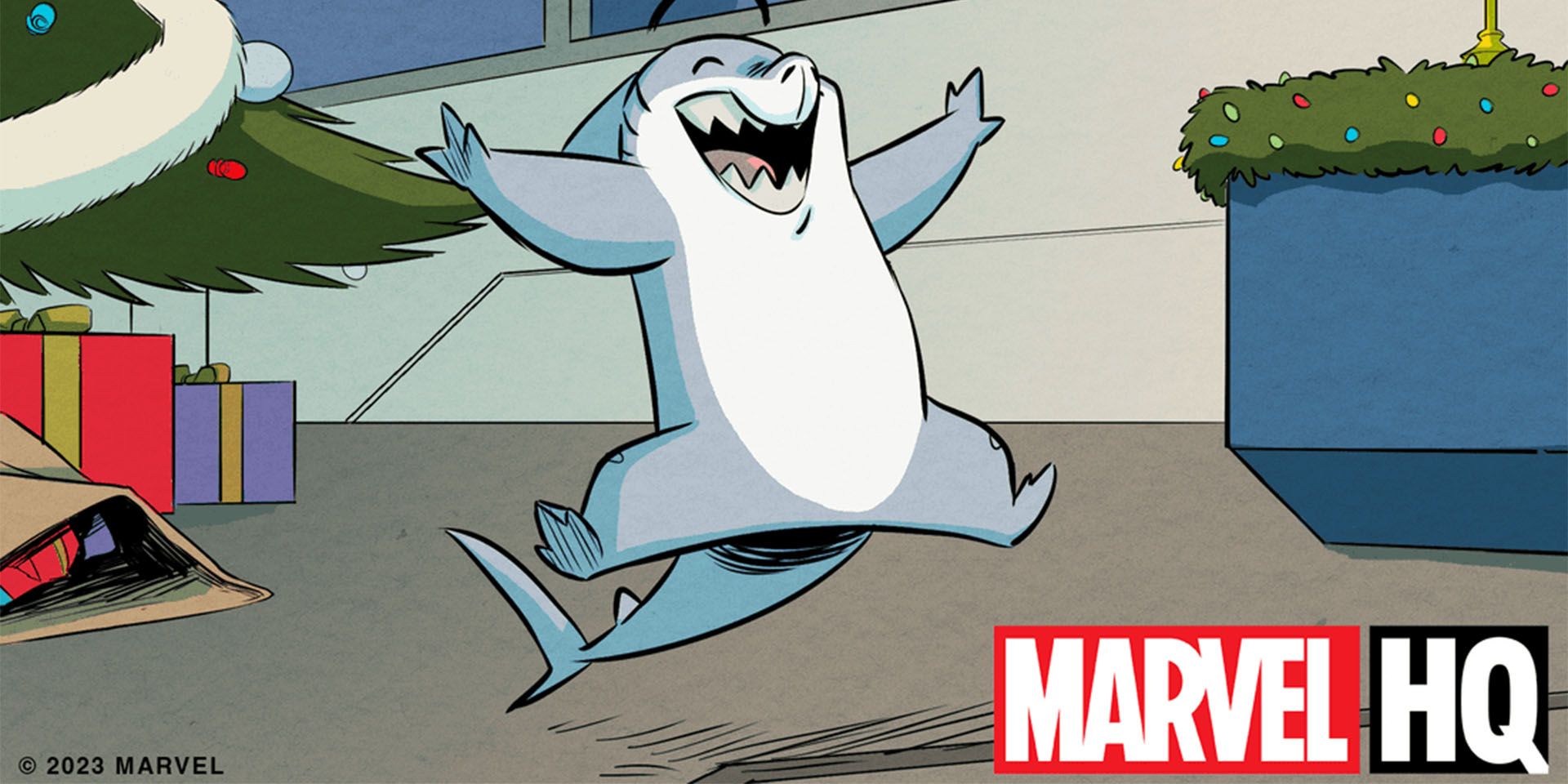 Jeff the Land Shark aparece em um still da nova série Marvel Motion Comic.