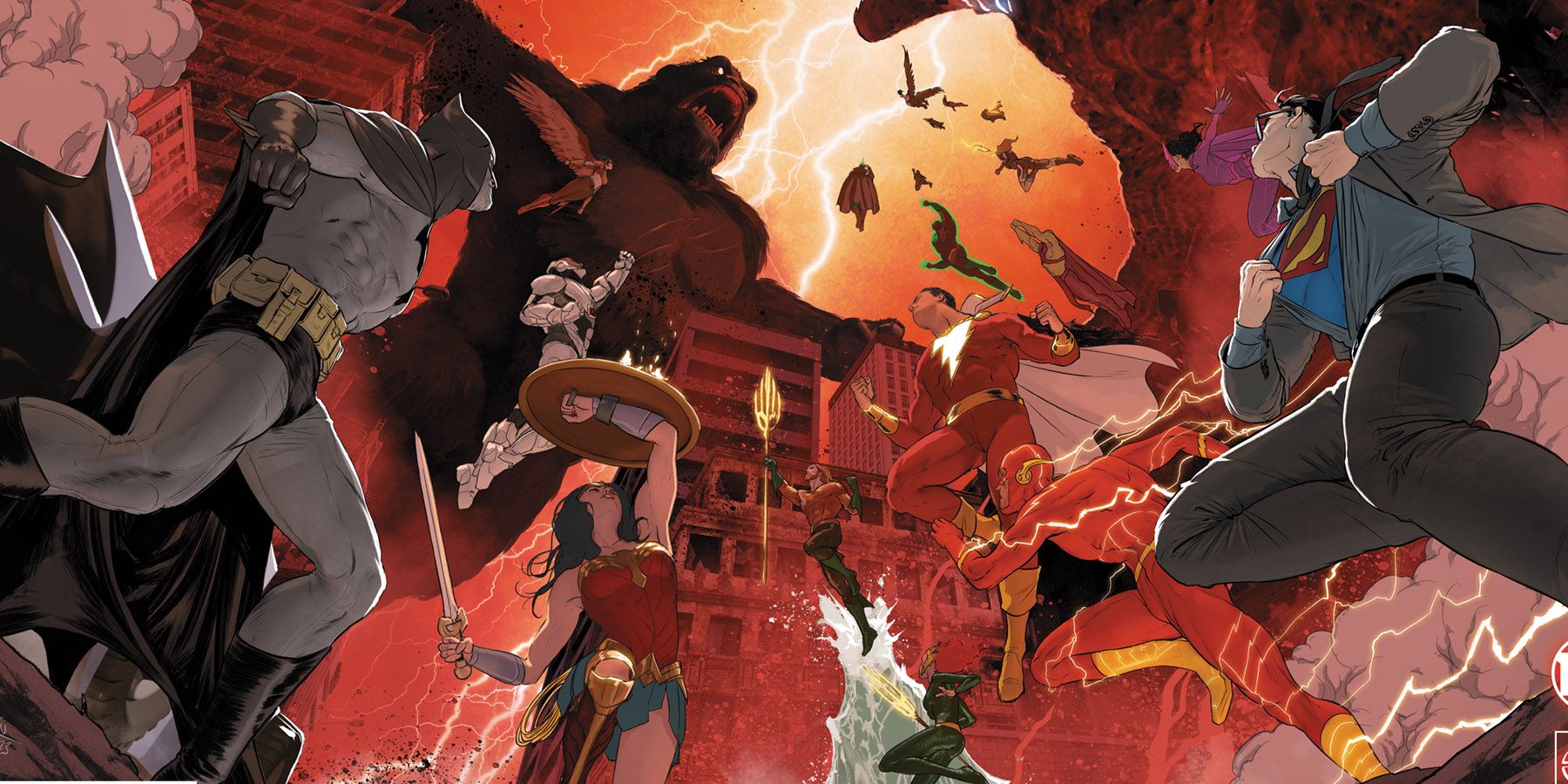 Justice League vs Godzilla vs Kong Monster Sized Edition Banner