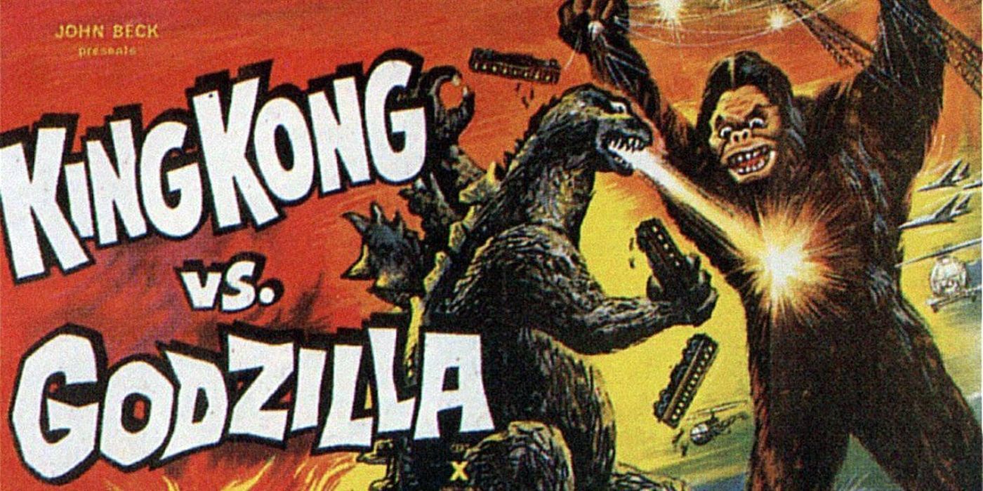 O pôster ocidental do King Kong vs. Godzilla original.