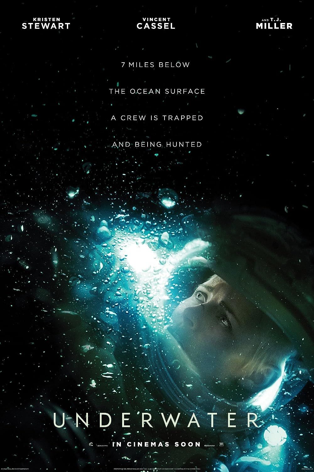 Kristen Stewart in diving gear on the underwater poster