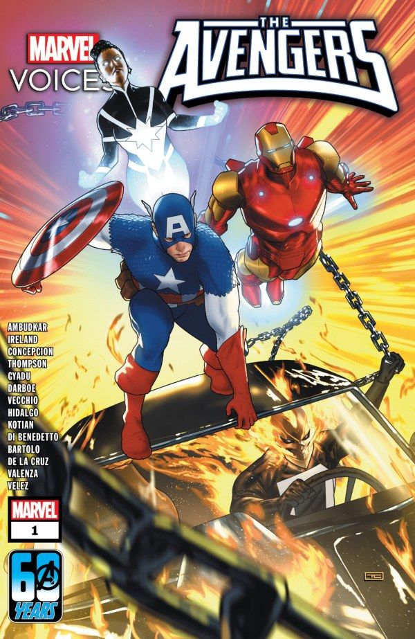 Vozes da Marvel: capa dos Vingadores #1.