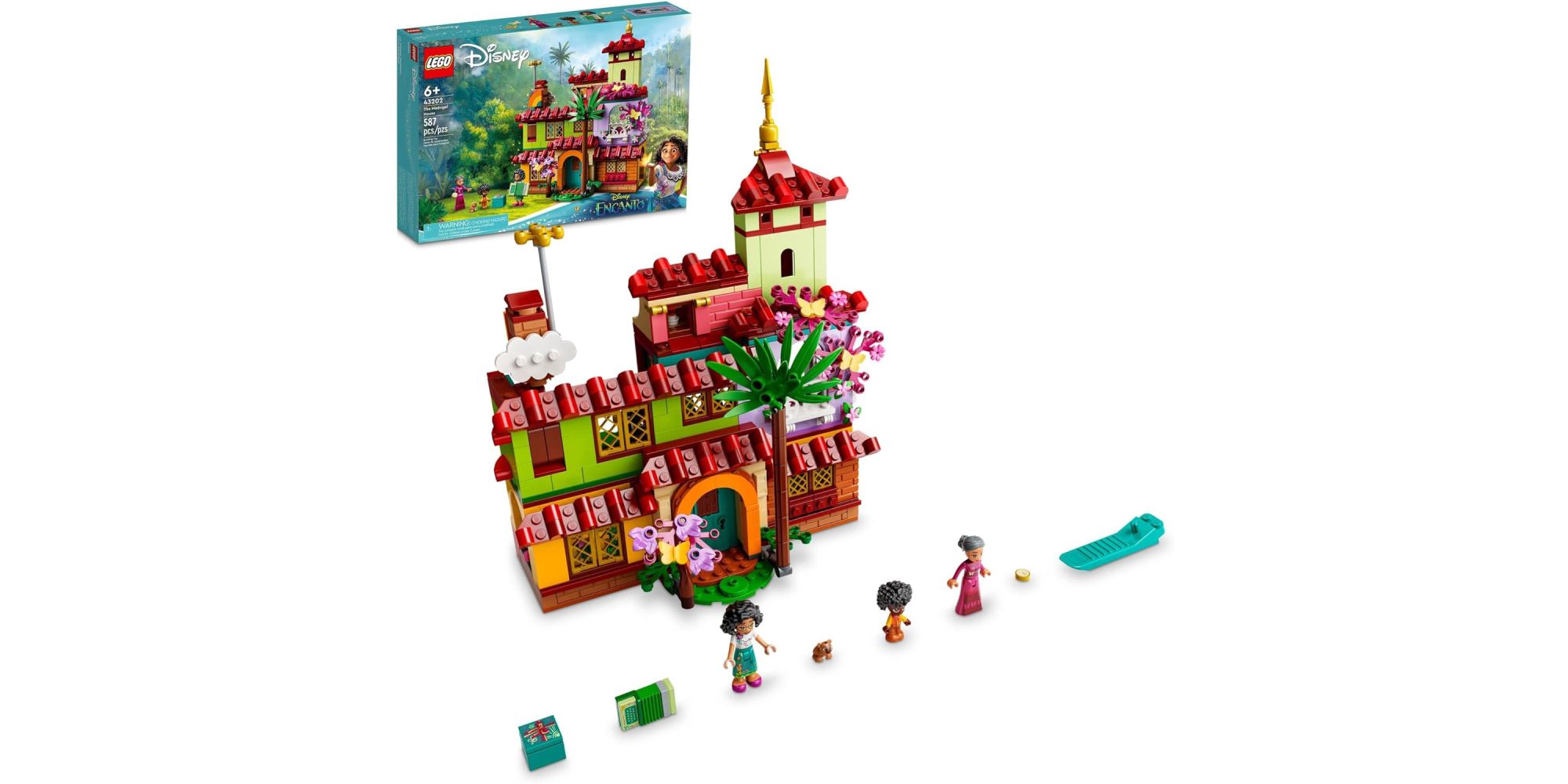 LEGO Disney's Encanto Madrigal House featuring the Madrigal House, Mirabel, Abuela Alma, and Antonio