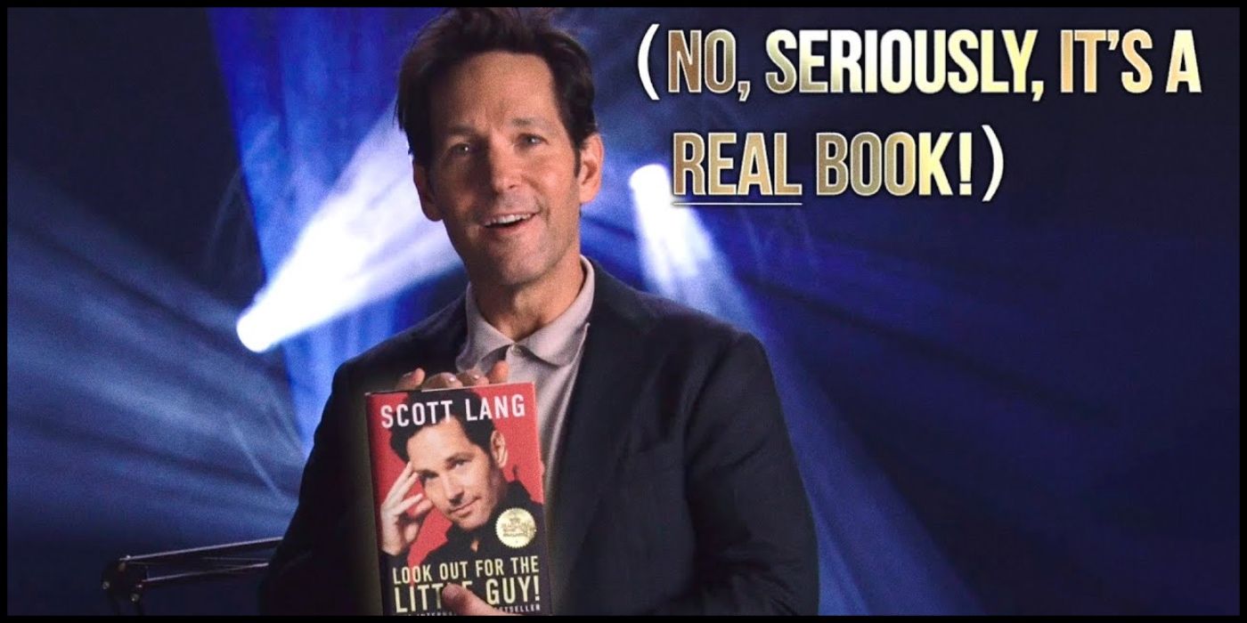 Paul Rudd as Scott Lang/Ant-Man promoting the book Look Out For The Little Guy!