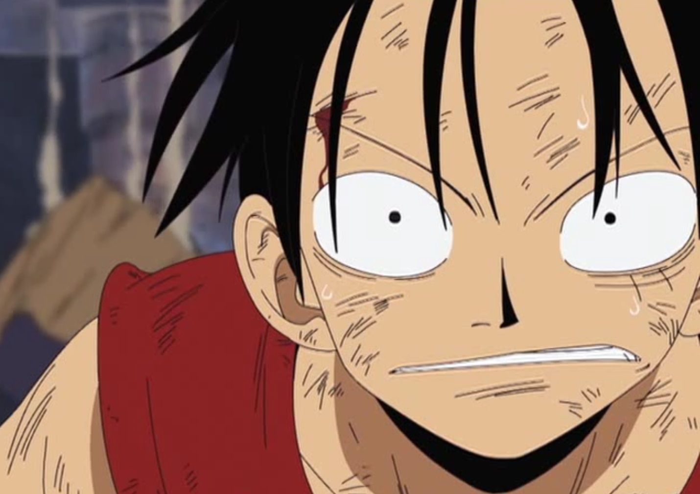 Luffy looks intense in Alabasta from One Piece