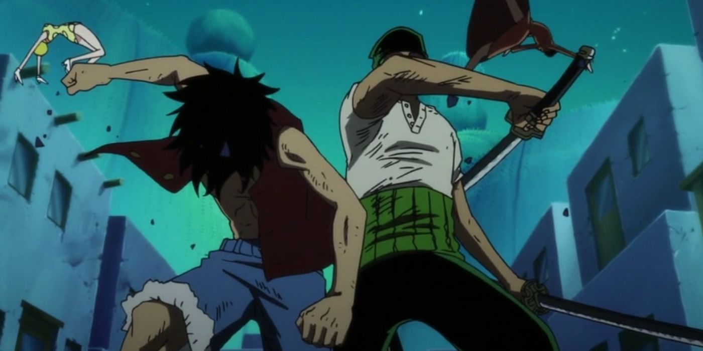 Monkey D. Luffy vs. Roronoa Zoro in One Piece. 